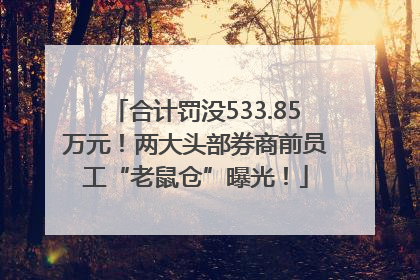 合计罚没533.85万元！两大头部券商前员工“老鼠仓”曝光！