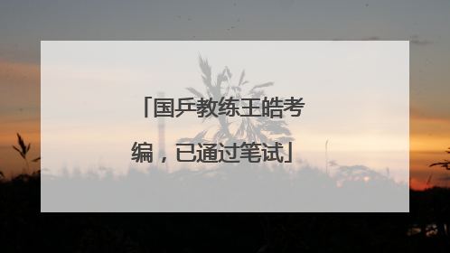 国乒教练王皓考编，已通过笔试