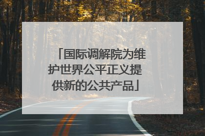 国际调解院为维护世界公平正义提供新的公共产品