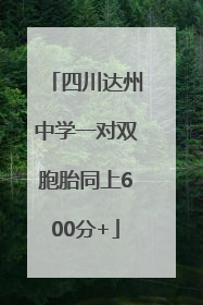 四川达州中学一对双胞胎同上600分+