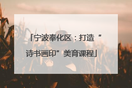 宁波奉化区：打造“诗书画印”美育课程
