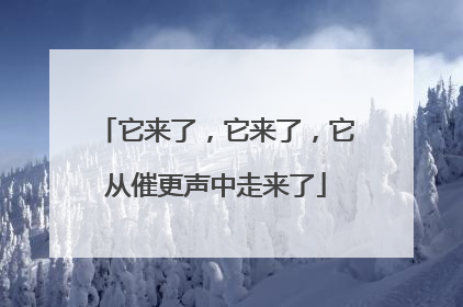 它来了，它来了，它从催更声中走来了