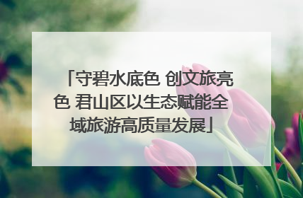 守碧水底色 创文旅亮色 君山区以生态赋能全域旅游高质量发展