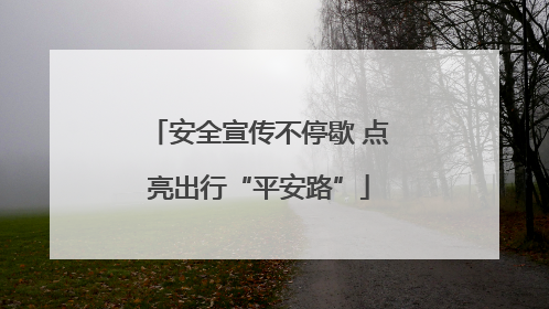 安全宣传不停歇 点亮出行“平安路”