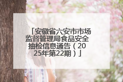 安徽省六安市市场监督管理局食品安全抽检信息通告（2025年第22期）