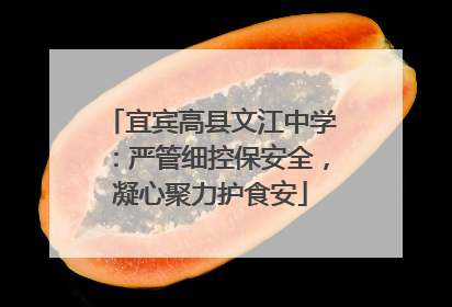 宜宾高县文江中学：严管细控保安全，凝心聚力护食安