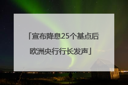 宣布降息25个基点后 欧洲央行行长发声