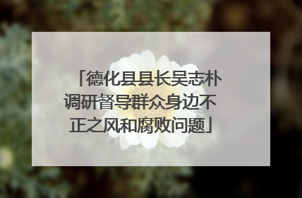 德化县县长吴志朴调研督导群众身边不正之风和腐败问题
