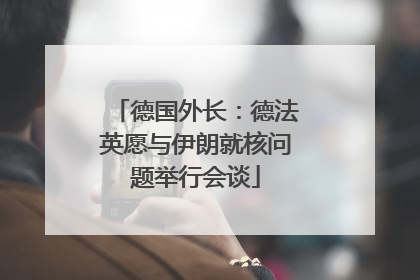 德国外长：德法英愿与伊朗就核问题举行会谈