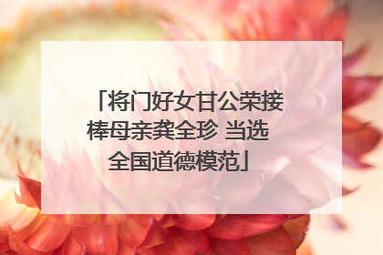 将门好女甘公荣接棒母亲龚全珍 当选全国道德模范