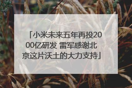 小米未来五年再投2000亿研发 雷军感谢北京这片沃土的大力支持