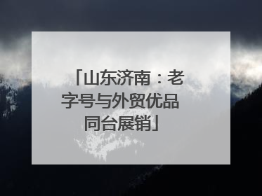 山东济南：老字号与外贸优品同台展销