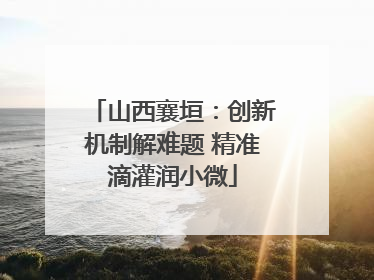 山西襄垣：创新机制解难题 精准滴灌润小微