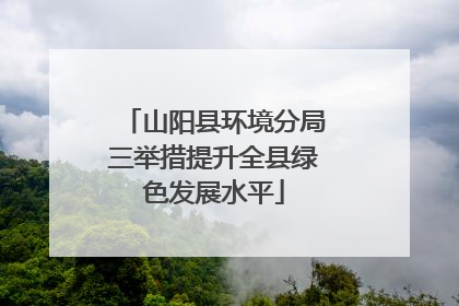 山阳县环境分局三举措提升全县绿色发展水平