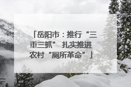 岳阳市：推行“三重三抓” 扎实推进农村“厕所革命”