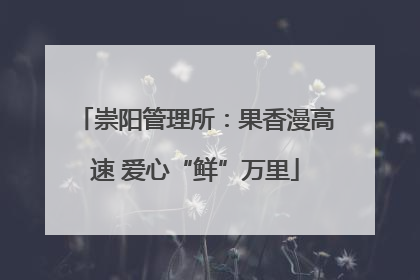 崇阳管理所：果香漫高速 爱心“鲜”万里