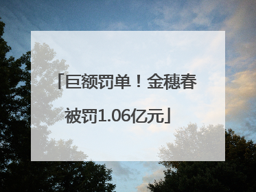 巨额罚单！金穗春被罚1.06亿元