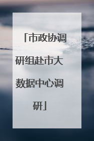 市政协调研组赴市大数据中心调研