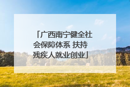 广西南宁健全社会保障体系 扶持残疾人就业创业