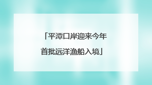 平潭口岸迎来今年首批远洋渔船入境