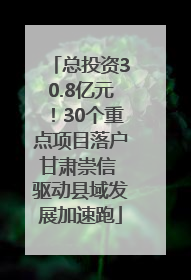 总投资30.8亿元！30个重点项目落户甘肃崇信 驱动县域发展加速跑