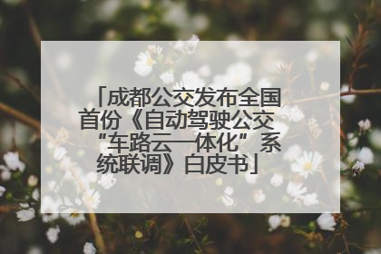 成都公交发布全国首份《自动驾驶公交“车路云一体化”系统联调》白皮书