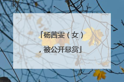 杨茜雯（女），被公开悬赏
