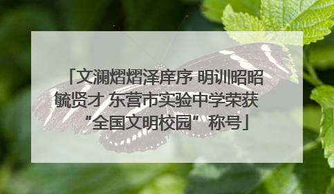 文澜熠熠泽庠序 明训昭昭毓贤才 东营市实验中学荣获“全国文明校园”称号