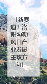 新赛道！洛阳勾勒风口产业发展主攻方向