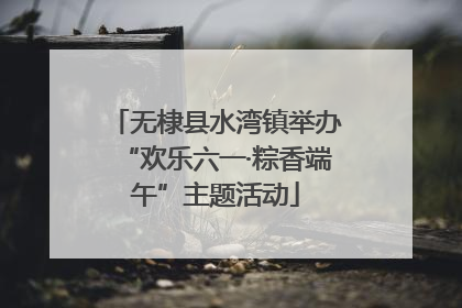 无棣县水湾镇举办“欢乐六一·粽香端午”主题活动