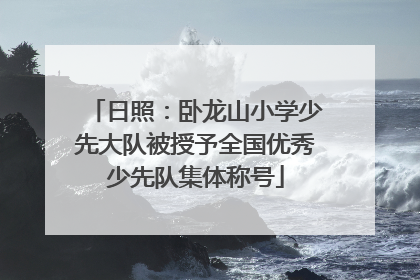 日照：卧龙山小学少先大队被授予全国优秀少先队集体称号