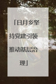 日月乡坚持党建引领推动基层治理