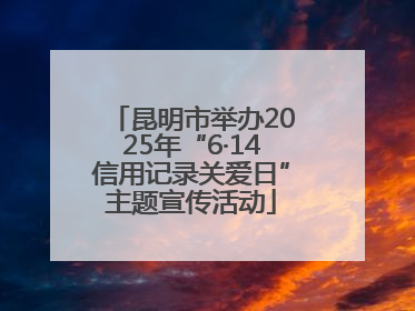 昆明市举办2025年“6·14信用记录关爱日”主题宣传活动