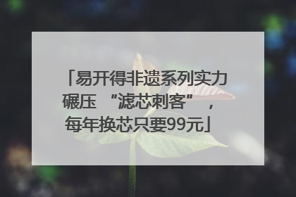 易开得非遗系列实力碾压 “滤芯刺客”，每年换芯只要99元