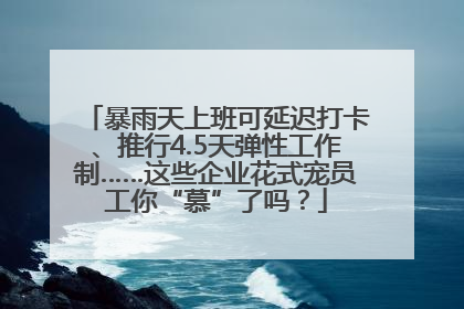 暴雨天上班可延迟打卡、推行4.5天弹性工作制……这些企业花式宠员工你“慕”了吗？