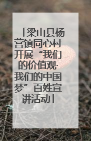 梁山县杨营镇同心村开展“我们的价值观·我们的中国梦”百姓宣讲活动