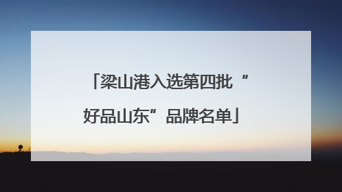 梁山港入选第四批“好品山东”品牌名单