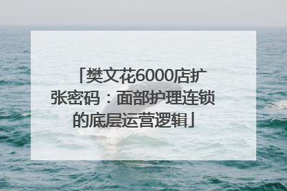 樊文花6000店扩张密码：面部护理连锁的底层运营逻辑