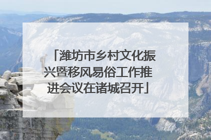 潍坊市乡村文化振兴暨移风易俗工作推进会议在诸城召开