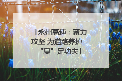 永州高速：聚力攻坚 为道路养护“夏”足功夫