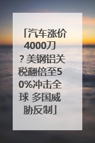 汽车涨价4000刀？美钢铝关税翻倍至50%冲击全球 多国威胁反制