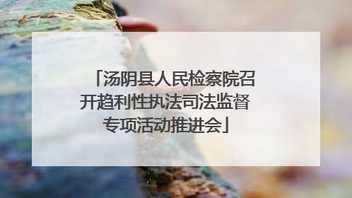汤阴县人民检察院召开趋利性执法司法监督专项活动推进会