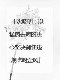 沈晓明：以猛药去疴的决心坚决刹住违规吃喝歪风