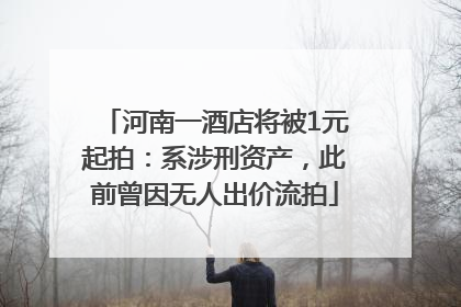 河南一酒店将被1元起拍：系涉刑资产，此前曾因无人出价流拍