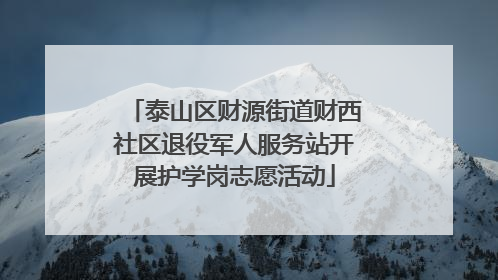 泰山区财源街道财西社区退役军人服务站开展护学岗志愿活动