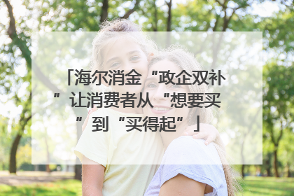 海尔消金“政企双补”让消费者从“想要买”到“买得起”