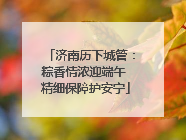 济南历下城管：粽香情浓迎端午 精细保障护安宁