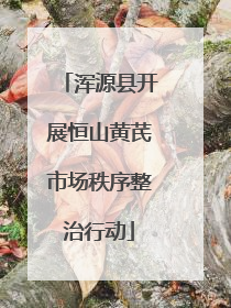 浑源县开展恒山黄芪市场秩序整治行动