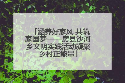 涵养好家风 共筑家国梦——房县沙河乡文明实践活动凝聚乡村正能量