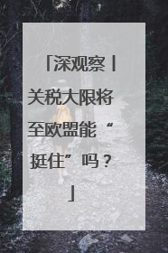 深观察丨关税大限将至欧盟能“挺住”吗？